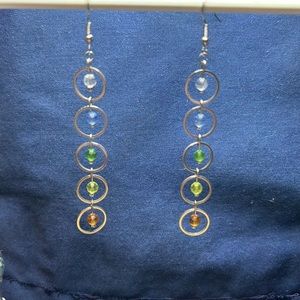 22127 multi-colored dangle earrings